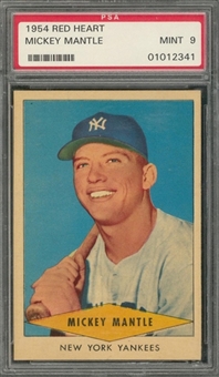 1954 Red Heart Dog Food Mickey Mantle – PSA MINT 9